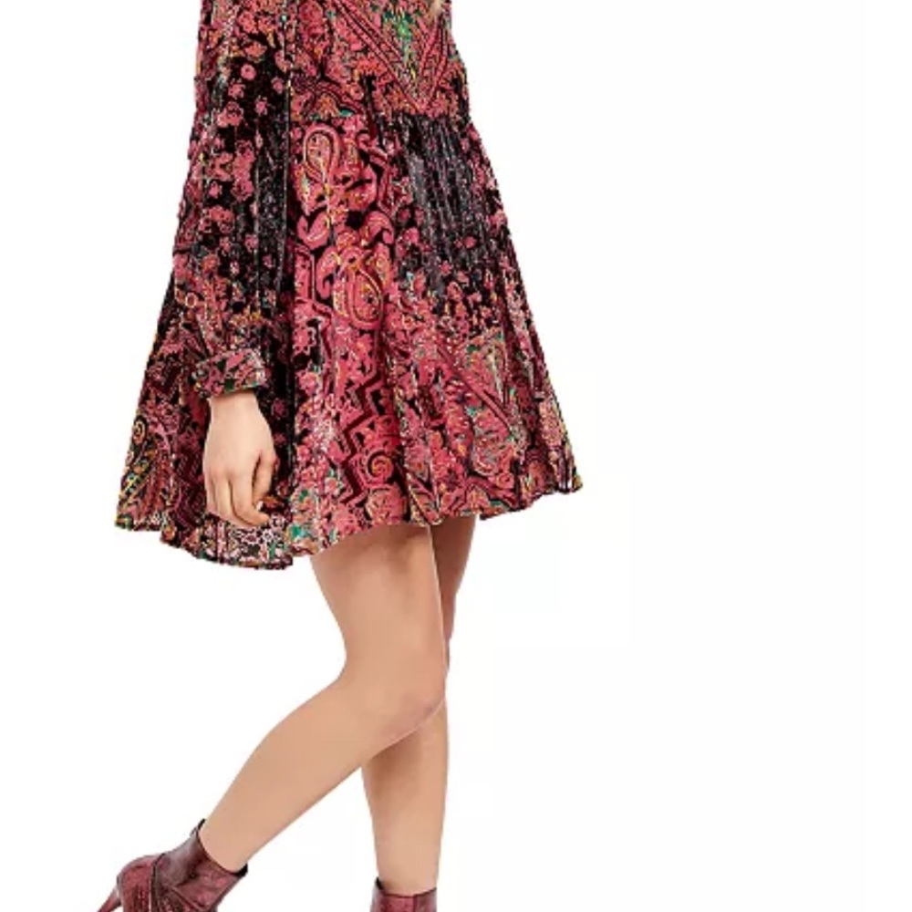 Free People Multicolor Paisley Long Sleeve Dress